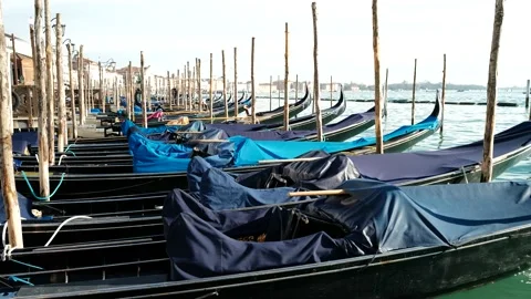 Gondolas in Venice Stock Footage 235856841