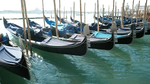 Gondolas in Venice Stock Footage 235857022