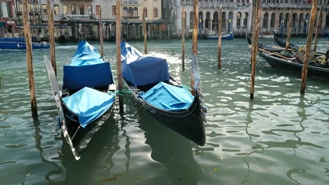 Gondolas in Venice Video stock 235858431