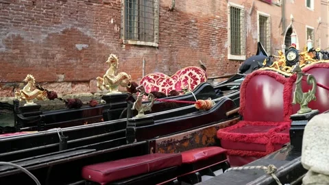 Gondolas in Venice Stock Footage 235860862