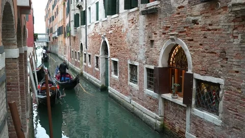 Gondolas in Venice Stock Footage 235860952