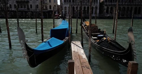 Gondolas in Venice Video stock 236054258