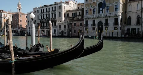 Gondolas in Venice Stock Footage 236054401
