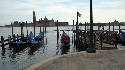 Gondolas in Venice Stock Footage 236584923