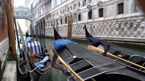Gondolas in Venice Stock Footage 236585643