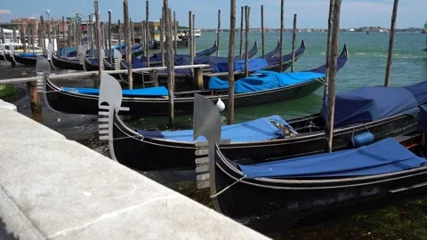 Gondolas in Venice Video stock 236585690