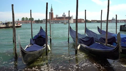 Gondolas in Venice Stock Footage 236585698