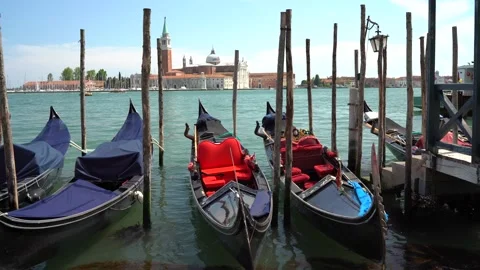 Gondolas in Venice Stock Footage 236585779