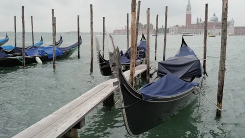 Gondolas in Venice Stock Footage 291317567