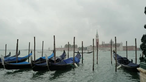 Gondolas in Venice Stock Footage 291320127