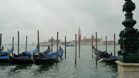 Gondolas in Venice Stock Footage 291320998