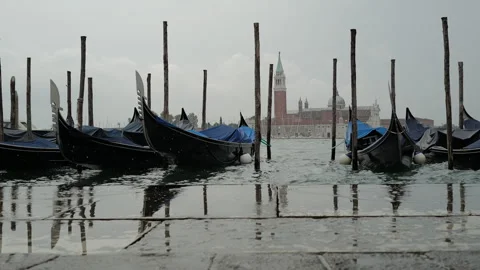Gondolas in Venice Stock Footage 291324365
