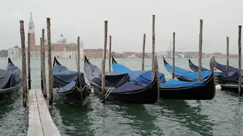 Gondolas in Venice Stock Footage 291327926