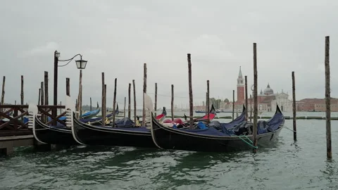 Gondolas in Venice Stock Footage 291342540