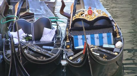 Gondolas in Venice, Italy Stock Footage 2808480