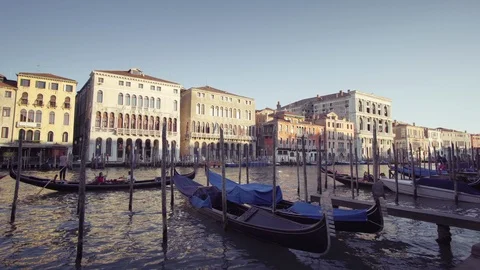 Gondolas in Venice, Italy. Stock-Footage 107128006