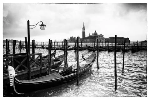Gondolas in venice Stock Photos