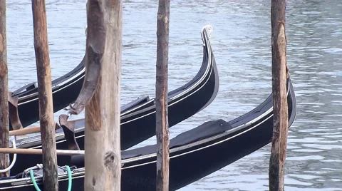 Gondolas, Venice.mp4 Video stock 61343342