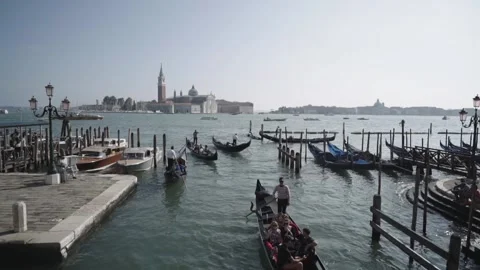 Gondole e San Giorgio Video stock 236121631