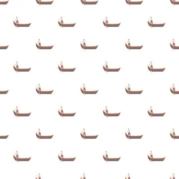Gondolier boat pattern representing venice travel theme Stock Illustration