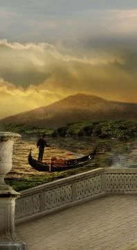 Gondolier`s magic course Stock Photos