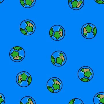 Gondwana earth continent map vector seamless pattern Stock Illustration