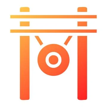 Gong gradient solid illustration vector and logo Icon new year icon perfect. Stock Illustration