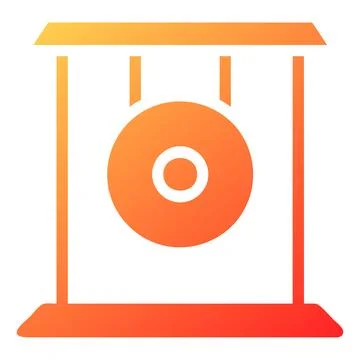 Gong gradient solid illustration vector and logo Icon new year icon perfect. Illustrazione stock
