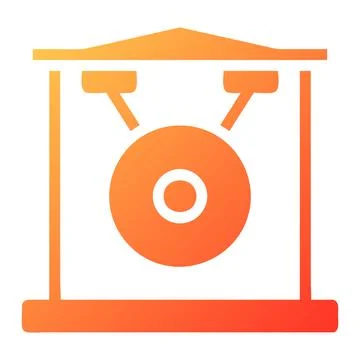Gong gradient solid illustration vector and logo Icon new year icon perfect. Stock Illustration