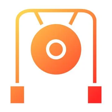 Gong gradient solid illustration vector and logo Icon new year icon perfect. Stock Illustration