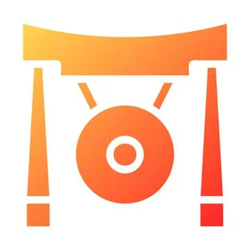 Gong gradient solid illustration vector and logo Icon new year icon perfect. Illustrazione stock