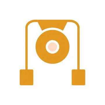 Gong icon solid orange yellow colour chinese new year symbol perfect. Stock Illustration