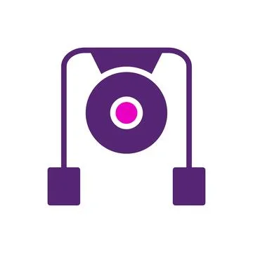 Gong icon solid purple pink colour chinese new year symbol perfect. Stock Illustration