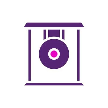 Gong icon solid purple pink colour chinese new year symbol perfect. Stockillustratie