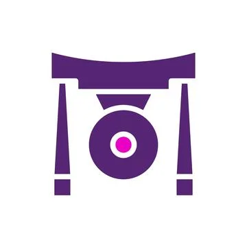Gong icon solid purple pink colour chinese new year symbol perfect. Stockillustratie