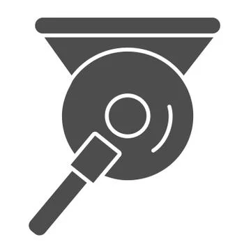 Gong solid icon. Chinese metal gong vector illustration isolated on white Stock Illustration