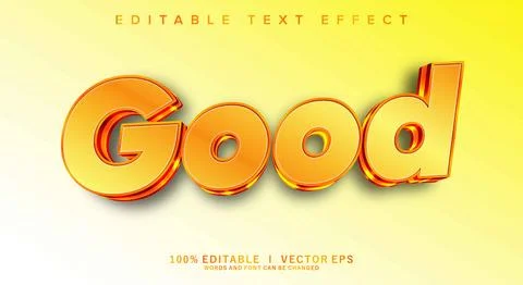 Good 3d vector text effect with modern style design Stock Illustration