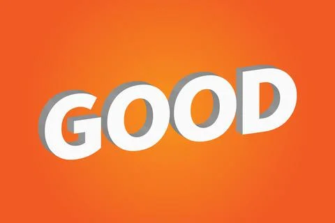 Good 3d white text orange background Stock Illustration