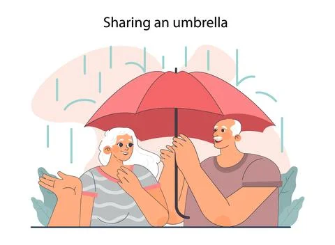 Good action or deed. Empathy and kindness sharing. Male character Ilustração Stock