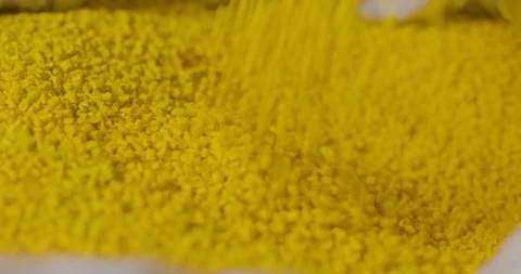 Good additives of yellow to plastic. plastic toys Stock Footage 126645904