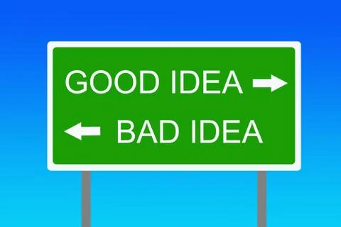 Good and bad idea Stock Illustration