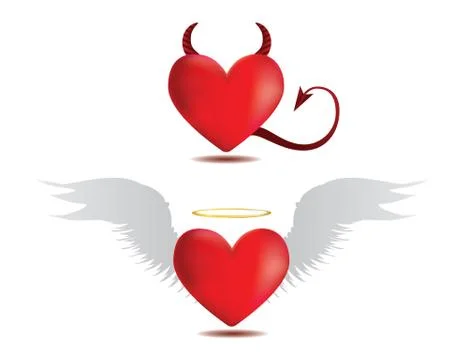 Good and evil hearts Stock Illustration