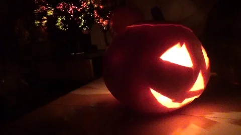 Good and evil pumpkins Stock Footage 85875328