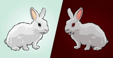 Good and Evil Rabbits Stock Illustration