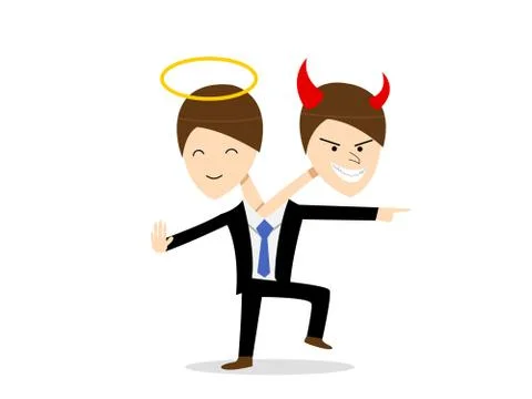 Good and Evil in same person, Bipolar Disorder Stock Illustration