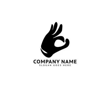 Good and OK Gesture Logo Design Template Stock Illustration