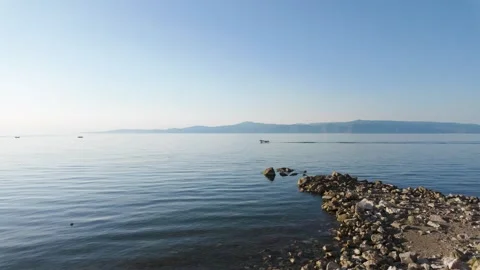 Good angle view of boat moving in the sea Stock Footage 310461681