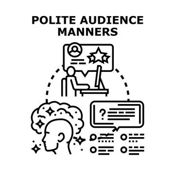 Good audience interaction and online communication manners 库存插图