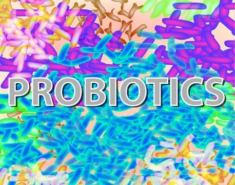 Good bacteria flora colon background. Probiotic, prebiotic, synbiotic Stock Illustration