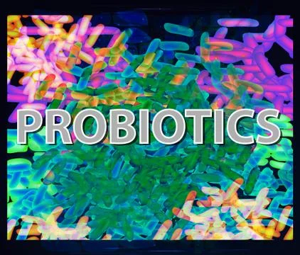 Good bacteria flora colon background. Probiotic, prebiotic, synbiotic Stock Illustration